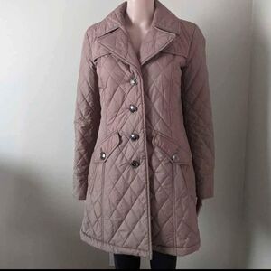 London Fog Quilted Beige Puffer Coat, Women's Small